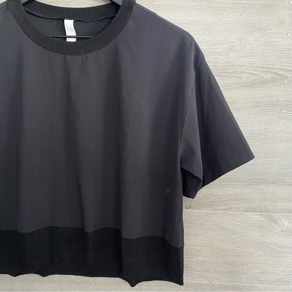 Athleta Loose Crop Tee Black - Picture 2 of 6
